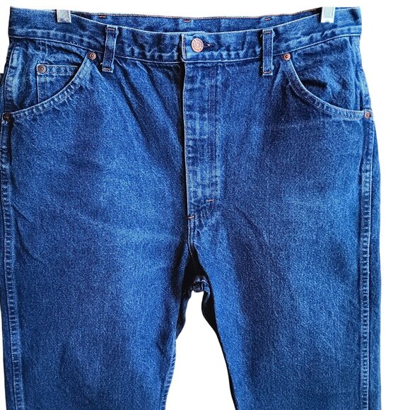 Vintage Mens Bootcut Jeans 35x26 80s SEARS ROEBUCKS CLASSIC Flare Jeans - Picture 4 of 7